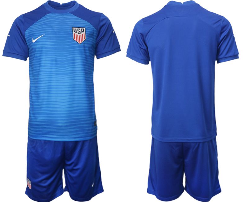 Cheap Men 2022 World Cup National Team United States away blue blank Soccer Jersey